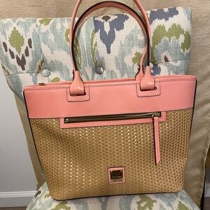 Dooney & Bourke Pink and Tan Tote Bag